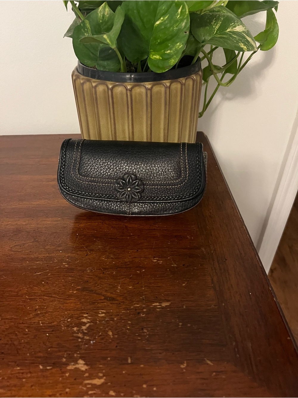 Brighton Black Leather Clutch eye glasses case or Wallet